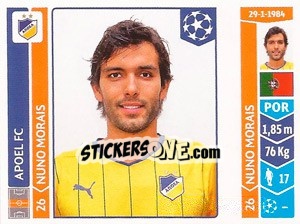 Sticker Nuno Morais - UEFA Champions League 2014-2015 n. 476 - Panini