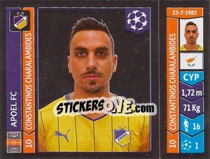 Sticker Constantinos Charalambides - UEFA Champions League 2014-2015 n. 478 - Panini