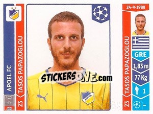 Cromo Tasos Papazoglou - UEFA Champions League 2014-2015 n. 483 - Panini