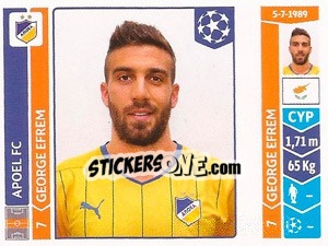 Sticker George Efrem - UEFA Champions League 2014-2015 n. 484 - Panini