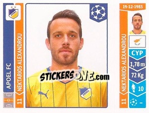 Sticker Nektarios Alexandrou - UEFA Champions League 2014-2015 n. 486 - Panini