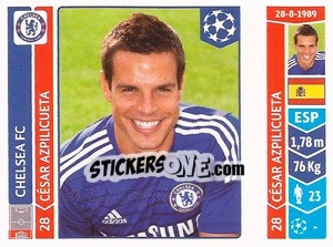 Cromo César Azpilicueta - UEFA Champions League 2014-2015 - Panini