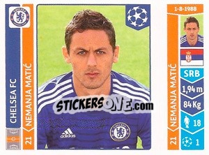 Sticker Nemanja Matic - UEFA Champions League 2014-2015 n. 494 - Panini