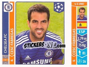 Sticker Cesc Fàbregas - UEFA Champions League 2014-2015 n. 495 - Panini