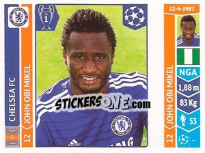 Sticker John Obi Mikel - UEFA Champions League 2014-2015 n. 502 - Panini