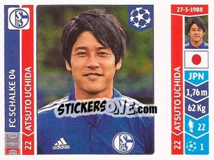 Sticker Atsuto Uchida - UEFA Champions League 2014-2015 n. 508 - Panini