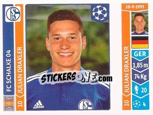 Sticker Julian Draxler - UEFA Champions League 2014-2015 n. 516 - Panini