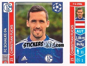 Sticker Christian Fuchs - UEFA Champions League 2014-2015 n. 520 - Panini