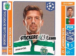 Sticker Adrien Silva - UEFA Champions League 2014-2015 n. 532 - Panini