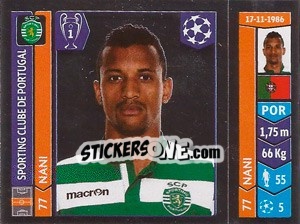 Sticker Nani - UEFA Champions League 2014-2015 n. 535 - Panini