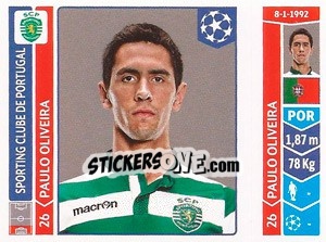 Sticker Paulo Oliveira - UEFA Champions League 2014-2015 n. 537 - Panini