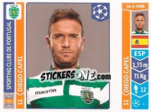 Sticker Diego Capel - UEFA Champions League 2014-2015 n. 539 - Panini