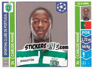 Sticker Carlos Mané - UEFA Champions League 2014-2015 n. 540 - Panini
