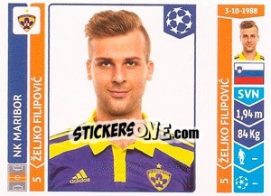 Sticker Željko Filipovic - UEFA Champions League 2014-2015 n. 549 - Panini