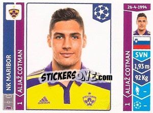 Sticker Aljaž Cotman - UEFA Champions League 2014-2015 n. 554 - Panini