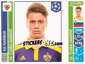 Sticker Luka Zahovic - UEFA Champions League 2014-2015 - Panini