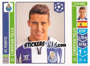 Sticker Cristian Tello - UEFA Champions League 2014-2015 n. 576 - Panini