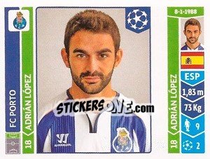 Sticker Adrián López - UEFA Champions League 2014-2015 n. 577 - Panini