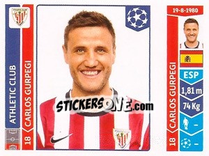 Sticker Carlos Gurpegui - UEFA Champions League 2014-2015 n. 599 - Panini