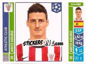 Sticker Aritz Aduriz - UEFA Champions League 2014-2015 n. 607 - Panini