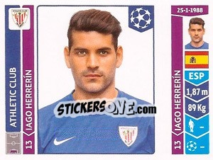 Cromo Iago Herrerín - UEFA Champions League 2014-2015 - Panini