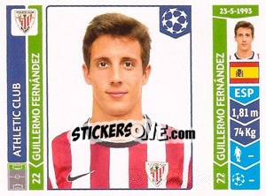 Sticker Guillermo Fernández - UEFA Champions League 2014-2015 n. 614 - Panini
