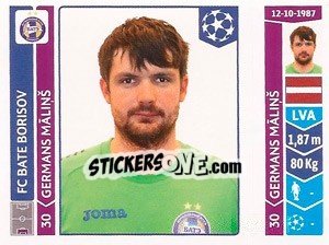 Figurina Germans Māliņš - UEFA Champions League 2014-2015 - Panini