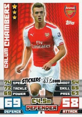 Sticker Calum Chambers - English Premier League 2014-2015. Match Attax n. 6 - Topps
