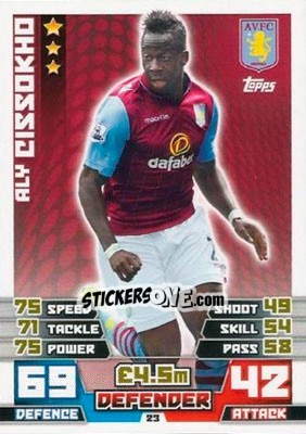Cromo Aly Cissokho - English Premier League 2014-2015. Match Attax n. 23 - Topps