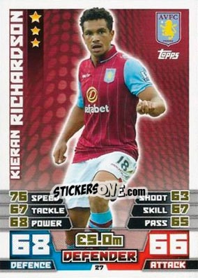 Sticker Kieran Richardson - English Premier League 2014-2015. Match Attax - Topps