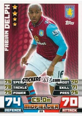 Sticker Fabian Delph - English Premier League 2014-2015. Match Attax n. 28 - Topps