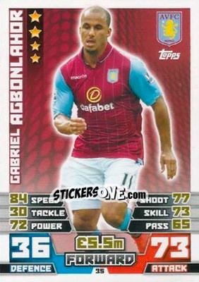 Sticker Gabriel Agbonlahor - English Premier League 2014-2015. Match Attax n. 35 - Topps