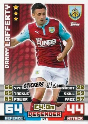 Sticker Danny Lafferty - English Premier League 2014-2015. Match Attax n. 43 - Topps