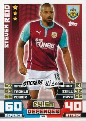 Sticker Steven Reid - English Premier League 2014-2015. Match Attax n. 44 - Topps