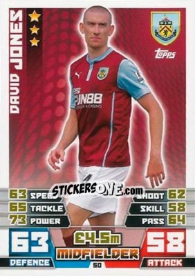 Sticker David Jones - English Premier League 2014-2015. Match Attax - Topps