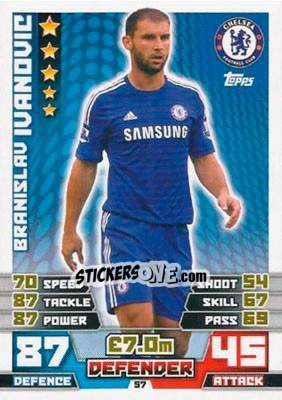 Sticker Branislav Ivanovic - English Premier League 2014-2015. Match Attax n. 57 - Topps