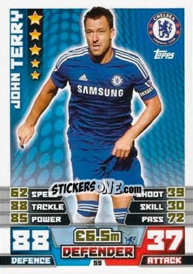 Sticker John Terry - English Premier League 2014-2015. Match Attax n. 59 - Topps