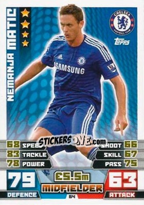 Sticker Nemanja Matic - English Premier League 2014-2015. Match Attax n. 64 - Topps