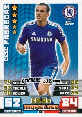 Sticker Cesc Fàbregas - English Premier League 2014-2015. Match Attax n. 66 - Topps