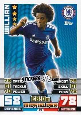 Sticker Willian - English Premier League 2014-2015. Match Attax - Topps