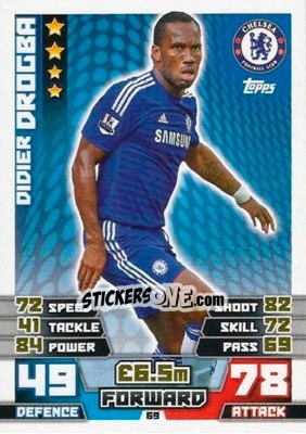 Sticker Didier Drogba - English Premier League 2014-2015. Match Attax n. 69 - Topps