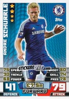 Sticker André Schürrle - English Premier League 2014-2015. Match Attax n. 70 - Topps