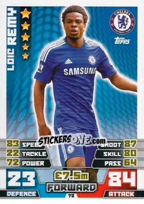 Sticker Loïc Rémy - English Premier League 2014-2015. Match Attax n. 72 - Topps