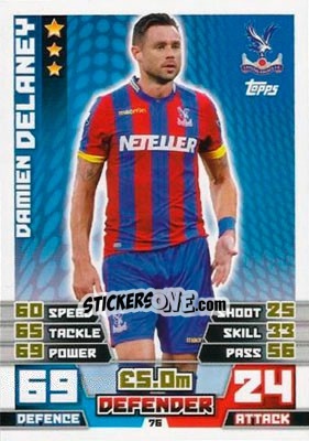 Sticker Damien Delaney - English Premier League 2014-2015. Match Attax - Topps