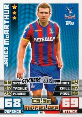 Sticker James McArthur - English Premier League 2014-2015. Match Attax n. 80 - Topps