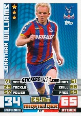 Sticker Jonathan Williams - English Premier League 2014-2015. Match Attax n. 83 - Topps