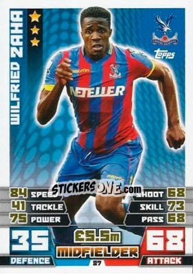 Sticker Wilfried Zaha - English Premier League 2014-2015. Match Attax n. 87 - Topps