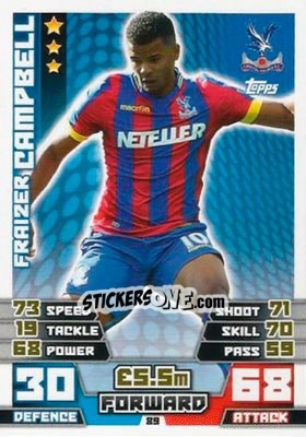 Sticker Fraizer Campbell - English Premier League 2014-2015. Match Attax n. 89 - Topps