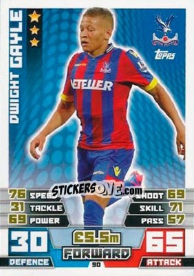 Sticker Dwight Gayle - English Premier League 2014-2015. Match Attax n. 90 - Topps