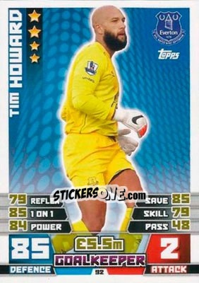 Sticker Tim Howard - English Premier League 2014-2015. Match Attax n. 92 - Topps